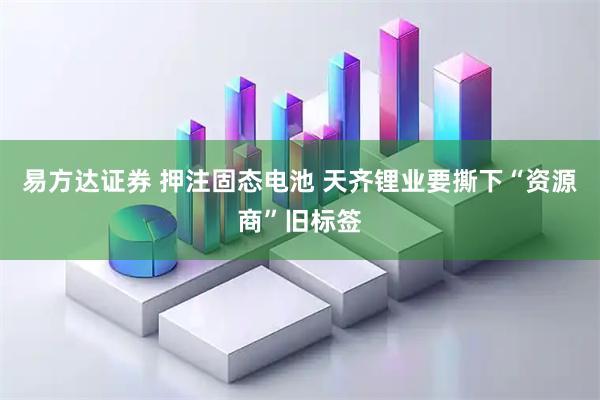 易方达证券 押注固态电池 天齐锂业要撕下“资源商”旧标签